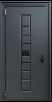 Входная термодверь с металлофиленкой и порошковым напылением RAL 7021 (тип №3) Входная термодверь с металлофиленкой и порошковым напылением RAL 7021 (тип №3)