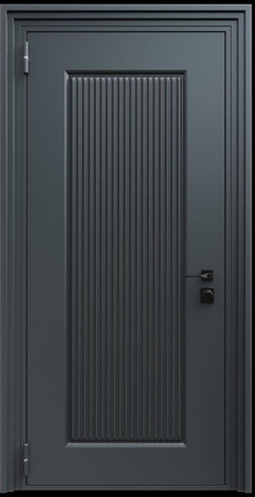 Входная термодверь с металлофиленкой и порошковым напылением RAL 7021 (тип №2) Входная термодверь с металлофиленкой и порошковым напылением RAL 7021 (тип №2)