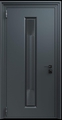 Входная термодверь с металлофиленкой и порошковым напылением RAL 7021 (тип №4)